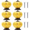 NAKUPENDA 6 Pezzi Manopole in Ceramica Pomelli per Mobili Zucca Pomelli per Cassetti in Ceramica a Forma di Zucca per Mobili da Ufficio, Armadio da Cucina, Cassetti (Giallo)