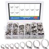 Glarks 100 pezzi regolabili 8-44 mm gamma 304 in acciaio inox vite senza fine kit assortimento di morsetti per tubo dell'acqua, idraulici, applicazioni automobilistiche e meccaniche