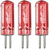 PB-Versand 3 lampadine LED G4 dimmerabili ad alta potenza, da 1,5 Watt, 24 SMD, 12 V DC per dimmer; forma da lampada alogena, a 360 °, Rosso, G4, 1.50W, 12.00V