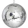 Rismise Sfera a specchio da discoteca, 20 cm, sfera da discoteca, lucida, per albero di Natale, matrimonio, carnevale, festa di compleanno, decorazione argentata, effetto luce
