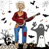 truee Teschio di Halloween, banjo a forma di teschio di banjo, spaventoso scheletro banjo, cranio da cowboy, decorazione teschio di Halloween, per feste di Halloween, casa infestata, 15,7 x 3,9 x 1,8