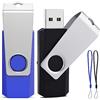 ABLAZE Chiavetta USB 64GB 2 Pezzi - Pen Drive USB 2.0 Girevole con Corda - per PC/Laptop/Smart TV/Auto (Nero Blu)