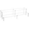 BENECREAT Acrilico Action Figure Display Riser Stand, Espositore A 2 Livello con Riser in Acrilico A più Livelli per Display di Figure da Dessert per Feste di Compleanno, 39.7x7.7x0.4cm