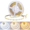 JOYLIT PRO+ Striscia LED COB 24V 5M CCT 2700K-6500K Impermebile CRI 92+ | 640 LEDs/M 90W 2000LM/M Alta Luminosità Bianco Regolabile, Senza Punti, Autoadesivo Nastri LED per Interno Esterno(Solo Luci)