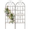 Relaxdays Grigliati per Rampicanti, Set da 2, HxL 150x50 cm, Supporti in Metallo per Piante Tralicci a Incastro, Marrone, Ferro