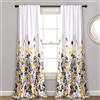 Lush Decor, Zuri - Tende oscuranti con motivo floreale, per soggiorno, sala da pranzo, camera da letto (coppia), 213,4 x 132,1 cm, 213,4 x 132,1 cm, colore: giallo e grigio