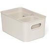 TATAY Baobab ECOHOME - Set di 3 scatole portaoggetti rettangolari (1 x 5L + 2 x 1,5 l), in polipropilene, senza BPA, 100% plastica riciclata, misure 18,1 x 27,2 x 13 cm, beige