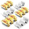 HIYAA Taco Supporti in acciaio inox Taco Stand Tray Rack con manici, può contenere fino a 3 tacos per ristoranti e uso domestico