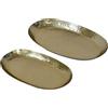 DRW Set di 2 Centri di Laron in Oro 34 x 20 x 2,5 e 42 x 26 x 3 cm, Metallo, 34x20x2,5 y 42x26x3cm