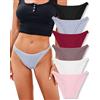 FINETOO Confezione da 6 slip da donna in cotone, sexy, hipster, traspiranti, morbidi, in microfibra, elasticizzati, morbidi, brasiliani, S-XL.., Serie A-6, XL