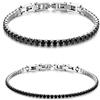 JewelryWe Bracciale Coppia Donna Uomo Fidanzati con Zircone Lucido Perline Braccialetto di Tennis Eleganza Moderna Regalo