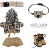 niannyyhouse 20 cm Peluche Vestiti per Bambole Allentati Hip-Hop Tuta Copricapo Pantaloni con Cappuccio Zaino Occhiali Scarpe da 20,3 cm Accessori per Bambole (Marrone, 20 cm)