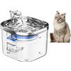 XIYINLI WF040 Fontana per Gatti 2L/67oz Distributore d'Acqua Automatico per Animali Domestici Fontanella in Acciaio Semi-Inossidabile con Pompa dell'Acqua Silenziosa per Cani Gatti Altri Animali Domes