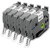 Pristar 12mm Compatibile Etichette per Brother TZe-231 TZe231 TZ-231 Nastro Laminato Nero su Bianco per Brother PT-H200 PT-H107B H110 D210 D400VP P750W H100LB H100R 1000 H105 5 Pezzi