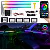 TWETIZ Striscia LED in materiale acrilico per interni auto, con app wireless, RGB Dreamcolor 6 in 1, kit di illuminazione in fibra ottica, circa 4,5 m, 593 LED, attivazione sonora, 16 milioni di colori