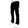 Vioyavo Pantaloni di Jeans da Uomo Gamba Dritta Strappato Pantaloni Uomo Elegante Casual Pantaloni Slim Fit Strappato Skinny Blu Pantaloni Hip Hop Moda Uomo Taglie Forti (Nero, M)