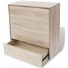 vidaXL Credenza con 4 Cassetti in Rovere Cassettiera Mobiletto Mobile Arredo