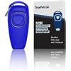 True Pets TruePets® - Clicker per cani 2 in 1, con fischietto per cani, ideale per l'educazione del cane, clicker Doog - clicker Doog - clicker gatto - clicker training gatto, fischietto per gatto/cani (blu)