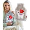 soxo Borsa Acqua Calda 1,8 Litri - Musei Hot Water Bottle | adatto per bambino, calore confortevole dell'acqua