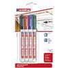 Edding 400 Marcatore Permanente, Multicolore, Blister 4Pz, Punta Tonda Fine 1 Mm, Impermeabile, Asciugatura Rapida Senza Sbavature, per Cartone, Plastica, Legno, Metallo, Vetro e Tessuto