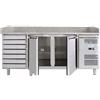FORCOLD Banco pizza 2 porte ed 1 cassettiera - cm 202 x 80 x 100 h