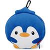 Legami - Cuscino da Viaggio con Mascherina da Notte, Chiusura a Zip, Salvaspazio, Gancio per un Trasporto comodo, 16x16 cm, Tema Penguin