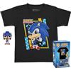 Funko Pocket Pop! & Tee: Sonic - For Children And Kids - Flocked - Large - (L) - Sonic The Hedgehog - T-Shirt, Maglietta Vestiti a Maniche Corte con Minifigure in Vinile da Collezione per i Ragazzi