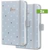 SIGEL J4334 Jolie Agenda settimanale 2024, Grey Love, 9,5 x 15 cm, copertina rigida, 174 pagine, grigio, 2 pezzi