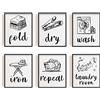 SUPERDANT 6 pz Lavanderia Poster Da Parete Murale Tela Wall Art Fun Canvas Poster da Parete 25x20cm Murale Pittura per La Casa Camera da Letto Soggiorno Cucina Decorazione Parete Lavanderia Bagno