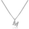 GD GOOD.designs EST. 2015 Catena con lettere in argento da donna I Collana skin-friendly con ciondolo iniziale I Catena di lettere in acciaio inossidabile in argento. (M)