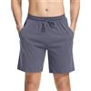 Aseniza Pantaloncini da Uomo Corti in Cotone, Casual Estivi con Coulisse e Tasche, Bermuda Sportivi, Grigio Blu*1, L