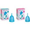 MAMICUP Silicone Medicale 100% Made in Italy, Coppetta Mestruale Morbida, Anallergica, Priva di Lattice e Ftalati (2 Coppette Turchese, Taglie M+L)