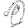 VIKI LYNN Music Note Ring for Women Girls 925 Sterling Silver Plated with 18k Gold Musical Symbols Open Adjustable Ring