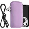 kwmobile Custodia in Neoprene con Zip per Smartphone - Portacellulare a Tracolla - Porta Cellulare da Collo Universale - Borsa Cover Telefono lavanda