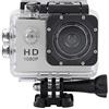 Oumij Videocamera Sportiva Mini Videocamera HD 1080P Schermo LCD da 2 Pollici 30m Impermeabile Obiettivo Grandangolare 140 ° Videocamera DV per Sport, con Batteria(Argento)