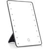 DRW Specchio da bagno regolabile con illuminazione LED Variabile in acrilico nero 26,9 x 4,8 x 23,3 cm