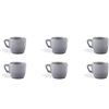 Tazzine con piattino caffe' Eclipse bianco nero grigio ml.70 ceramica set 6  pz - Excelsa - Af Interni Shop