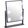 DRW Specchio da bagno regolabile con illuminazione variabile in acrilico nero 30,7 x 6 x 36,4 cm