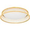 Eglo Luppineria - Plafoniera LED rotonda, lampada da soffitto in plastica bianca e bambù naturale, plafoniera per soggiorno, camera da letto e corridoio, luce bianca calda, diametro 45 cm