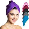 Fit-Flip Capelli Microfibra Urbana - Assorbente E Asciugatura Rapida - Speciale Turbante Asciugamano E Asciugamano per Capelli (03 - Viola con Cucitura Rosa - 1 Pezzo)