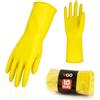 Vgo... 10 paia Guanti Pulizia Riutilizzabili Casa per Lavaggio Piatti, Guanti da Cucina Lavapiatti in Gomma, Spessore Extra a Maniche Lunghe(L,Giallo 10 paia)