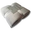 Generic Coperta per letto matrimoniale e king size con texture di lusso, accoglienti e calde, per divano e letto (grigio, king size)