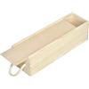 Creative Deco Scatola in Legno Vino | 1 Bottiglia | Manico Corda e Coperchio Scorrevole | 35.5 x 10.5 x 10.5 (+/- 1cm) | Cassetta Confezione Perfetta per Regalo Decoupage Stoccaggio Decorazione