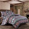 Sticker superb Etnico Tribal Boemia Blu Nero Triangolo Set Copripiumino con La Federa, Marocco Mandala Geometrico Banda Set Biancheria da Letto per Uomo Donna Regalo (Etnico Stile 2, 228x228cm)