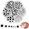 FANGZIDM 500 Pezzi Occhi in Plastica Autoadesivi Mobili 【Wiggle Eyes】 4mm-12mm per Fai da Te Scrapbooking Giocattoli Accessori