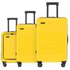 ETERNITIVE - Set di Valigie Rigide | Set di 3 Valigie da Viaggio in ABS | Con Lucchetto TSA | Ruote a 360° | Bagaglio a mano da 40L, medio da 62,5L e grande da 96L | Con lucchetto TSA | Giallo