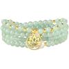 COAI Bracciale Rosario Mala 108 Grani di Pietre Dure Naturali Avventurina Verde con Charm Namaste