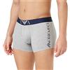 Emporio Armani Men's Shiny Big Logo Boxer Boxers, Chiaro Grigio Melange, L Uomo