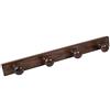 POMOLINE Appendiabiti da Parete 4 Posti Legno Pino Laccato Noce 485 X 50 X 72 MM