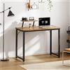 SogesHome - Scrivania per computer da 80 cm scrivania tavolo da lavoro con mensola portaoggetti, in legno e metallo
